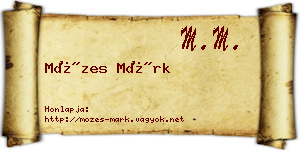 Mózes Márk névjegykártya