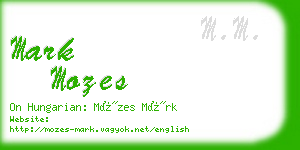 mark mozes business card